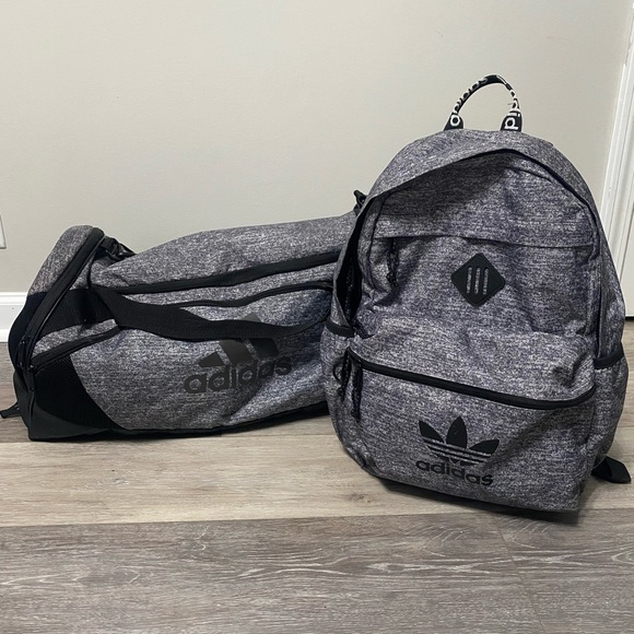 Adidas Gray Backpack/Gym Bag with Adjustable Straps